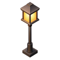 breathtaking nordic Minimal isometric streetlight with crisp edges and a black pole with Scalable Design. refined png