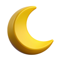 exemplary renaissance Isometric crescent moon with clean lines and a yellow color with Scalable Design. original png
