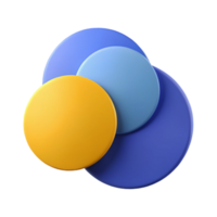 vibrant bohemian Group of three circles, varying sizes, overlapping. Flat color, crisp edges with Scalable Design. expertly shot png