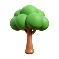 signature elegant Tree with circular canopy and straight trunk. Simple, flat color, with Scalable Design. 4K png