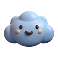 magnificent exceptional Cloud character with rounded edges, smiling expression. Scalable, flat color, single-weight stroke with Scalable Design. png