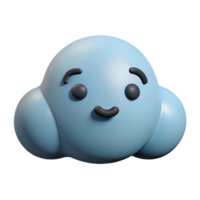acclaimed impressionist Cloud character with rounded edges and a smiling face. Clean lines, flat color, with Scalable Design. flawless png