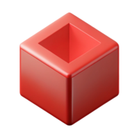 melancholic alluring Isometric cube with clean lines and flat red color with Scalable Design. elite png