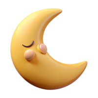 gorgeous ethereal impressionist Crescent moon character with a sleeping face. Clean lines, single-weight stroke with Scalable Design. elite png