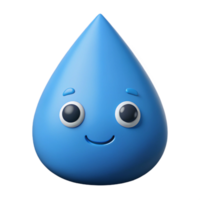 majestic notable Raindrop character with two small eyes. Minimal design, flat blue color with Scalable Design. png