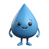 fascinating minimalist Raindrop character with a friendly face, simple arms and legs. Minimal design, crisp edges, flat color with Scalable Design. professional png