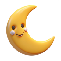 extraordinary minimalist Smiling crescent moon character with pointed tips. Clean lines, flat color, minimal design with Scalable Design. fine detail png