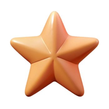 majestoso melancólico impressionista simétrico, cinco pontas Estrela personagem com arredondado pontos. plano cor, peso único acidente vascular encefálico com escalável Projeto. Alto resolução png