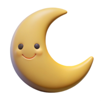quintessential modern Smiling crescent moon character with pointed tips. Flat color, clean lines, minimal design with Scalable Design. flawless png