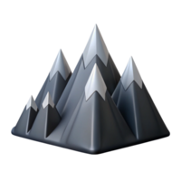 signature retro Stylized mountain range, three peaks, dark grey. Clean lines, with Scalable Design. artisan png
