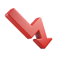 exemplary surreal Downward trending arrow with a sharp point. Clean lines, minimal with Scalable Design. 4K png