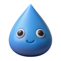 dynamic enchanting Raindrop character with two small eyes. Minimal design, flat blue color with Scalable Design. sharp png