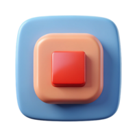 captivating bold futuristic Stop button icon. Square shape. Single-weight stroke, flat color with Scalable Design. elite png