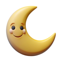whimsical elegant Smiling crescent moon character with pointed tips. Flat color, clean lines, minimal design with Scalable Design. premium png