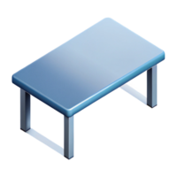 calm impressive Flat color isometric table with clean lines and a white surface with Scalable Design. sharp png