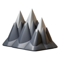 exquisite exceptional Stylized mountain range, three peaks, dark grey. Clean lines, with Scalable Design. png
