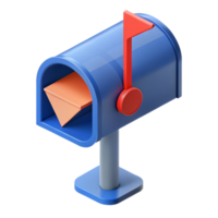 melancholic dazzling Isometric mailbox with clean lines and a red flag with Scalable Design. authentic png