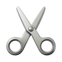 alluring surreal Clean lines scissors icon with symmetrical blades, flat silver color, with Scalable Design. genuine png