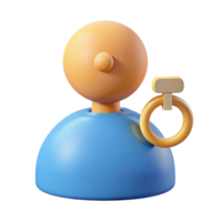 ethereal wonderful Key character with a circular head. Minimal design, with Scalable Design. high resolution png