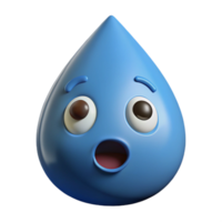immaculate retro Raindrop character with a surprised expression. Crisp edges, single-weight stroke with Scalable Design. professional png