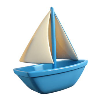 impresionante inolvidable barco personaje con un triangular navegar. geométrico, limpiar líneas, con escalable diseño. png