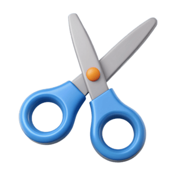 magnífico negrito geométrico tesouras com arredondado alças, afiado lâminas. limpar \ limpo linhas, simétrico, plano cor com escalável Projeto. museu qualidade png