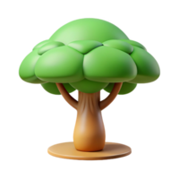 dazzling art deco Tree character with a circular canopy. Clean lines, scalable, flat color with Scalable Design. 4K png