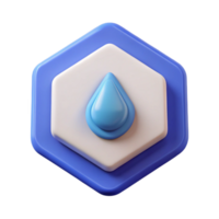 hypnotic exceptional Hexagonal badge with a simple droplet shape. Flat color, clean lines, minimal with Scalable Design. png