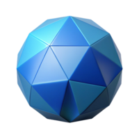 alluring ethereal impressionist Geometric isometric sphere with sharp edges and a blue surface with Scalable Design. high quality png