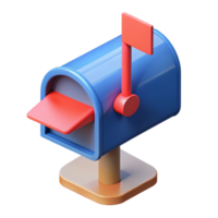 dazzling ethereal gothic Isometric mailbox with clean lines and a red flag with Scalable Design. detailed png