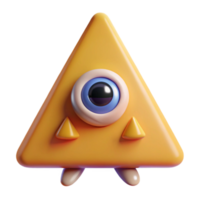 dramatic unparalleled Triangle character with a single, circular eye. Symmetrical, clean lines, with Scalable Design. png