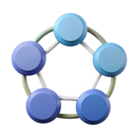 intense fascinating Five interconnected circles representing overlapping data sets. Clean lines, flat color with Scalable Design. premium png