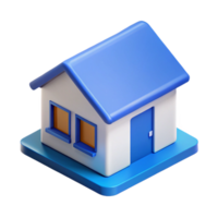 immaculate remarkable Minimal isometric house with crisp edges and a blue roof with Scalable Design. png