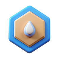 dramatic dramatic impressionist Hexagonal badge with a simple droplet shape. Flat color, clean lines, minimal with Scalable Design. crisp png