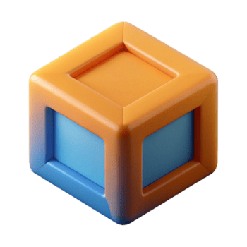 negrito Maravilhoso geométrico cubo com fresco arestas. simétrico, plano cor com escalável Projeto. exclusivo png