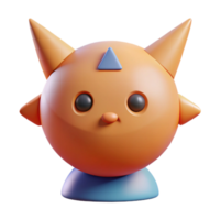 romantic captivating Circular character with two small, triangular ears. Crisp edges, minimal, flat color with Scalable Design. genuine png