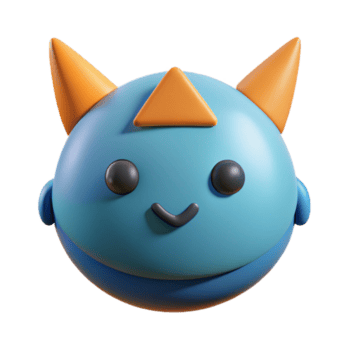 espectacular vanguardia circular personaje con dos pequeño, triangular orejas. crujiente bordes, mínimo, plano color con escalable diseño. profesional png