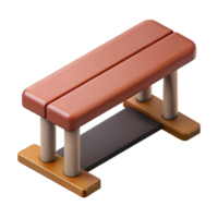 magnificent romantic organic Scalable isometric bench with single-weight stroke and a brown seat with Scalable Design. handcrafted png