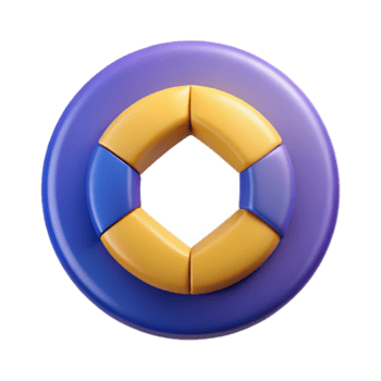 vibrante enérgico futurista circular logotipo com três interseção linhas. fresco arestas, simétrico, plano cor com escalável Projeto. magistralmente capturado png