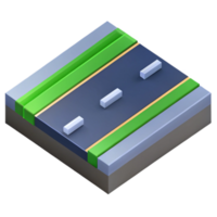 dazzling artistic Isometric road with clean lines and a gray surface with Scalable Design. precision png