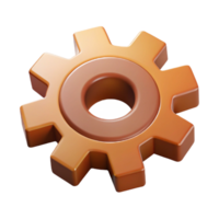 sedutor nórdico plano cor isométrico engrenagem com limpar \ limpo linhas e uma Castanho cor com escalável Projeto. perfeito clareza png