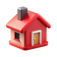 iconic bohemian Crisp edges house icon with a chimney, minimal design, flat red color with Scalable Design. high quality png