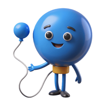 cativante procurados balão personagem com uma corda apegado. limpar \ limpo linhas, plano cor, fresco arestas com escalável Projeto. png