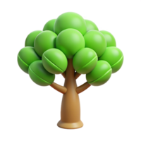 ethereal picturesque Stylized tree with circular leaves. Minimal, flat color, with Scalable Design. detailed png