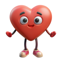 exquisite artistic Heart-shaped character with small legs and arms. Symmetrical design, flat color, clean lines with Scalable Design. ultra HD png