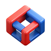 dazzling avant-garde Interlocking squares with crisp edges, flat red and blue colors. Clean lines. with Scalable Design. premium png