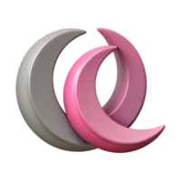 acclaimed classic Interlocking crescent shapes. Flat pink and grey, clean lines. with Scalable Design. authentic png