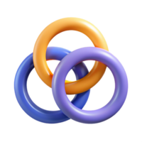 gorgeous tranquil abstract Three interlocking circles representing connection. Clean lines, flat color, minimal design with Scalable Design. sharp png