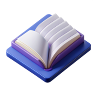 dramatic melancholic geometric Scalable isometric open book with single-weight stroke and white pages with Scalable Design. genuine png