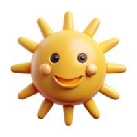 joyful captivating Circular sun character with simple rays, smiling face. Scalable, single-weight stroke, flat color with Scalable Design. handcrafted png